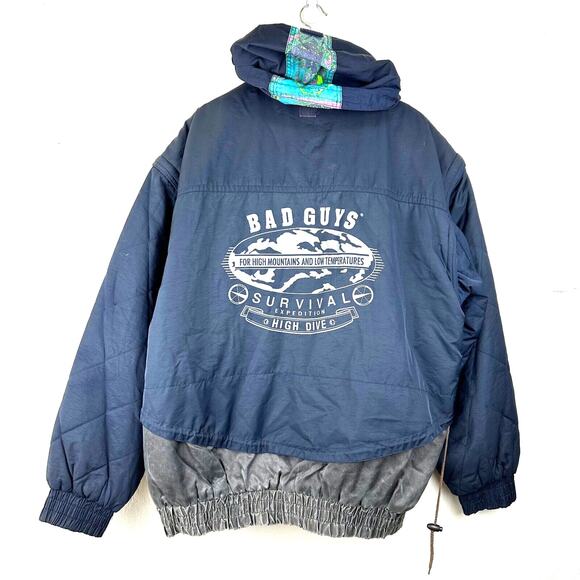 VTG 90s Bad Guys Jacket Special Effects Thrill Seekers Snowboard Mens Large - Picture 1 of 13